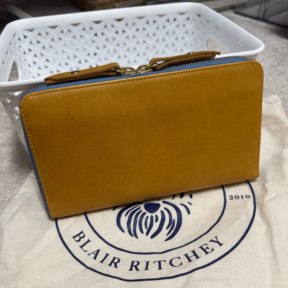 Blair Ritchey Billet Traveler Ginger Leather Wallet with Snap Strap